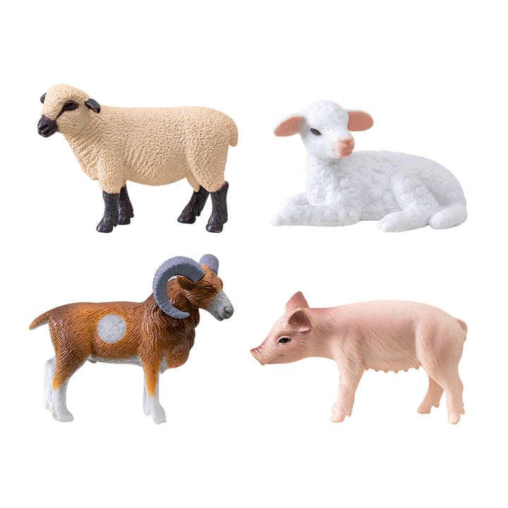 Plastic Animal Figurines (Farm Theme, Set of 4)